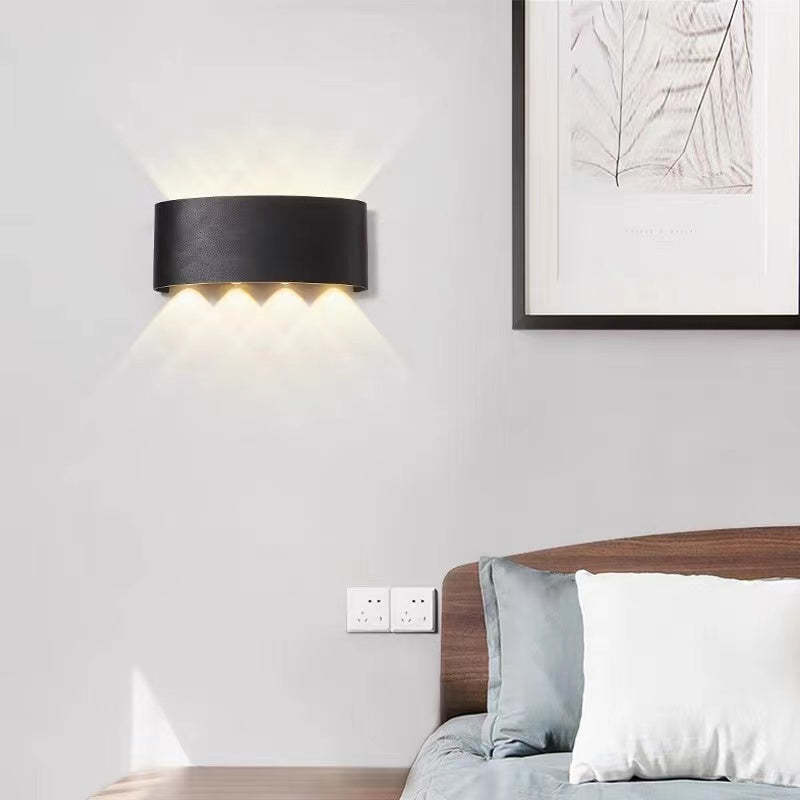 Moderne rechteckige LED-Wandleuchte, 2-flammig