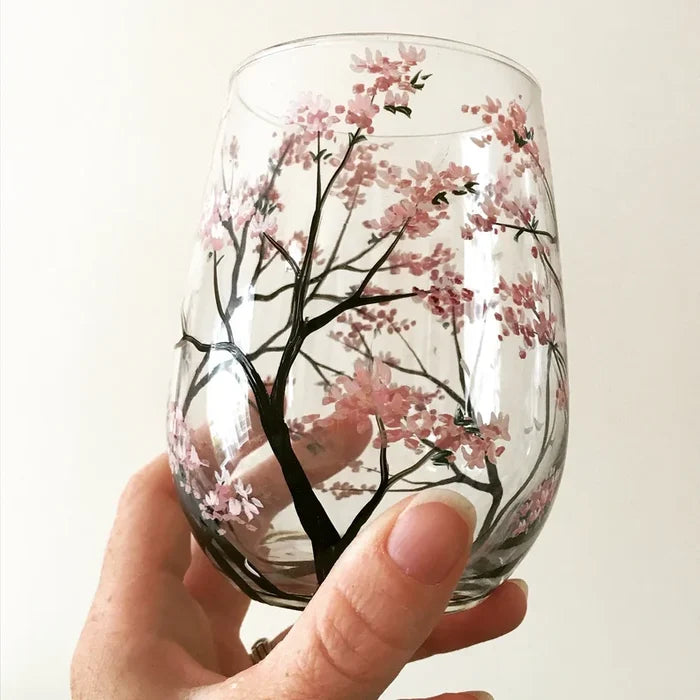 Frosetpro | Hand-Painted Four Seasons Wine Glass – Artistic Glassware for Elegant Moments