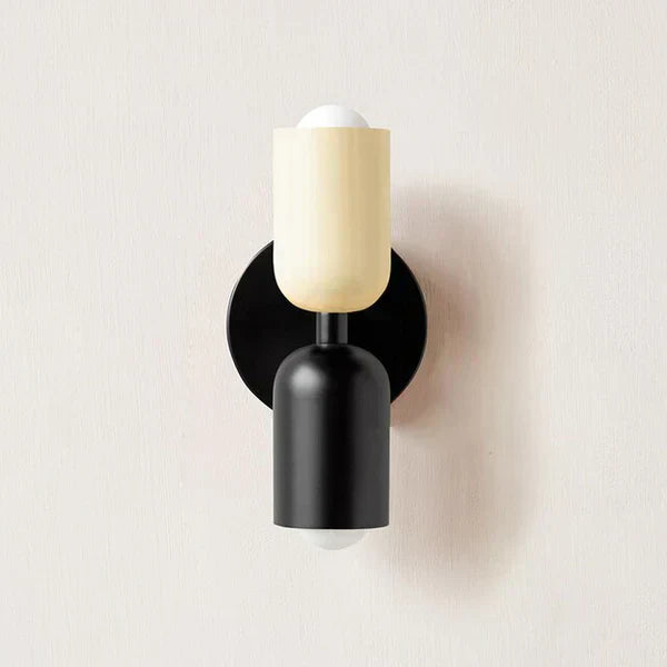 Applique da parete a cilindro in metallo moderno LED 2 luci