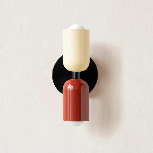 Applique da parete a cilindro in metallo moderno LED 2 luci