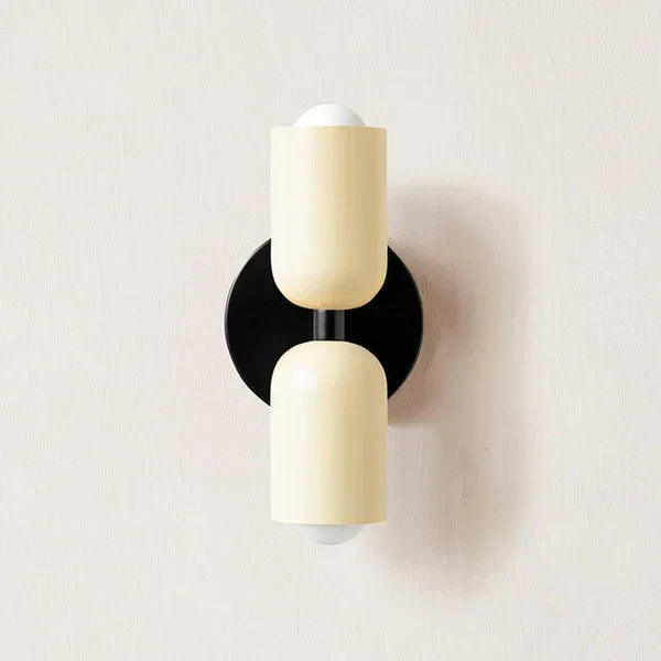 Applique da parete a cilindro in metallo moderno LED 2 luci