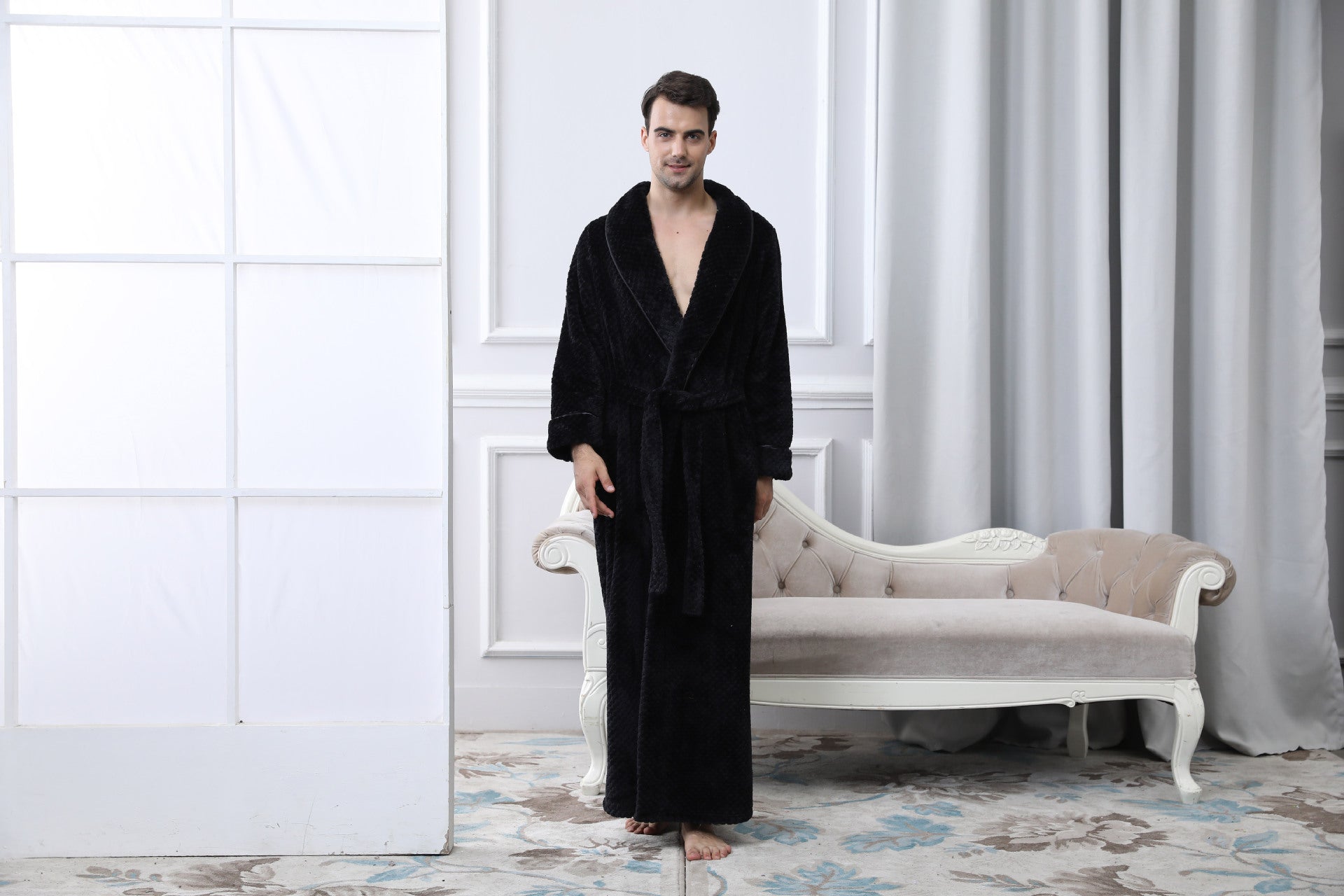 Bata de Baño Extra Larga para Hombre | Bata Térmica de Invierno