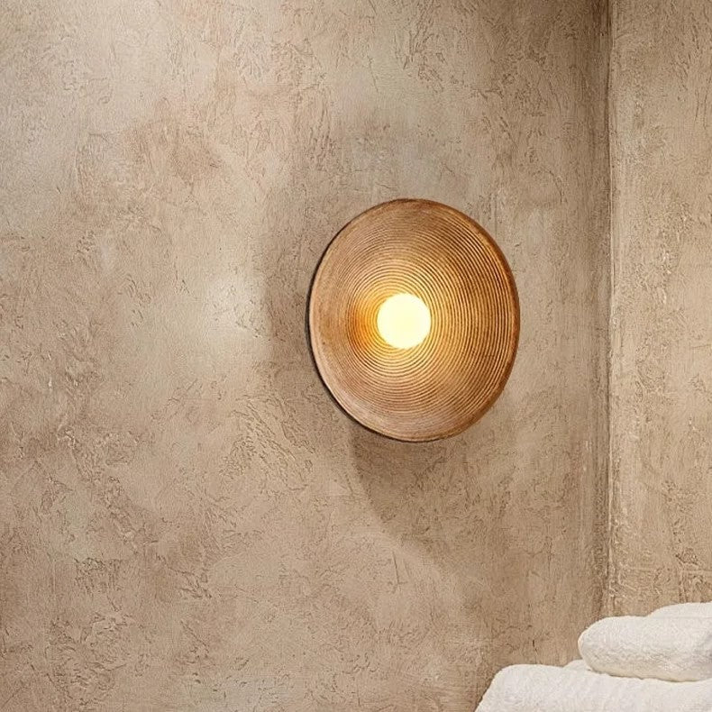Retro Harz Keramik-Stil runde LED-Wandleuchte 1-flammig