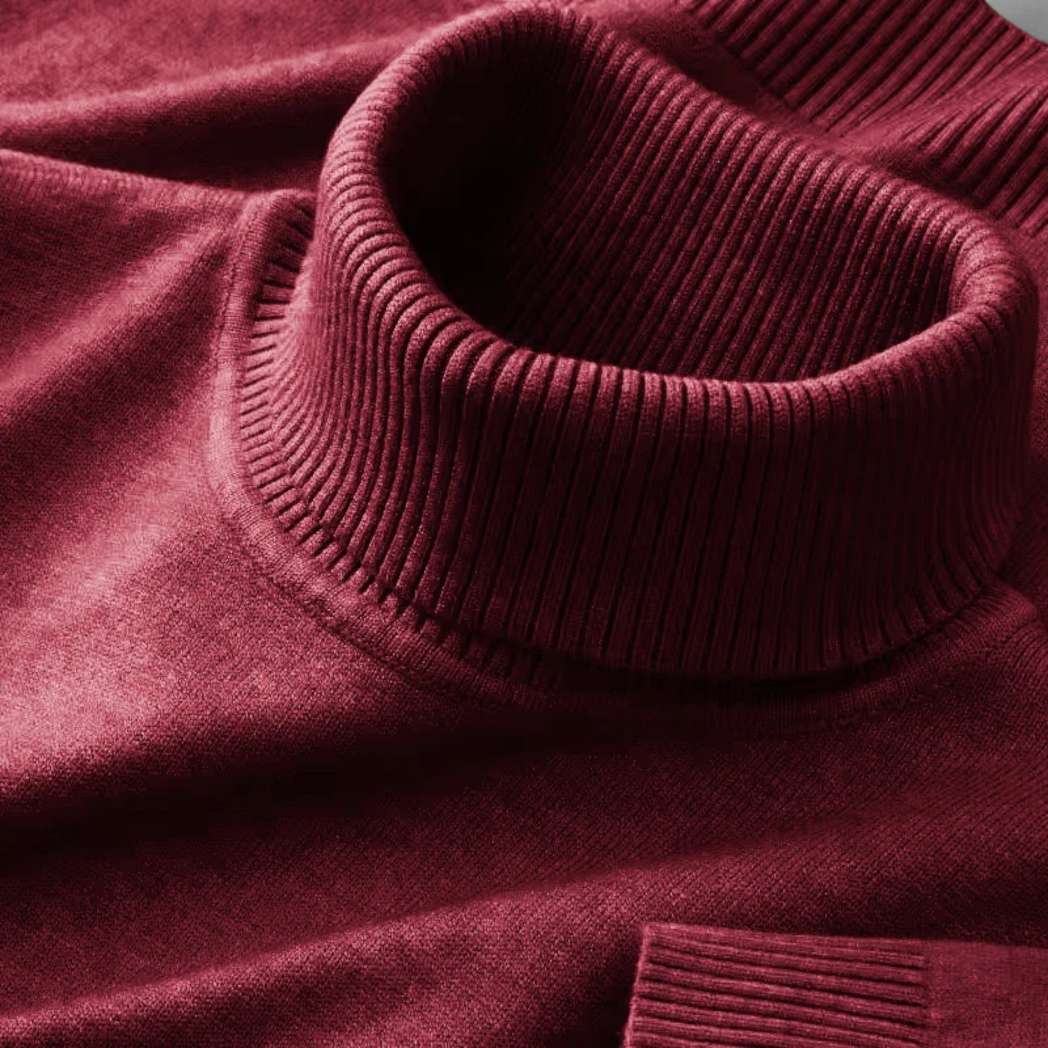 Suéter de Cuello Alto de Lana Tejida para Hombre