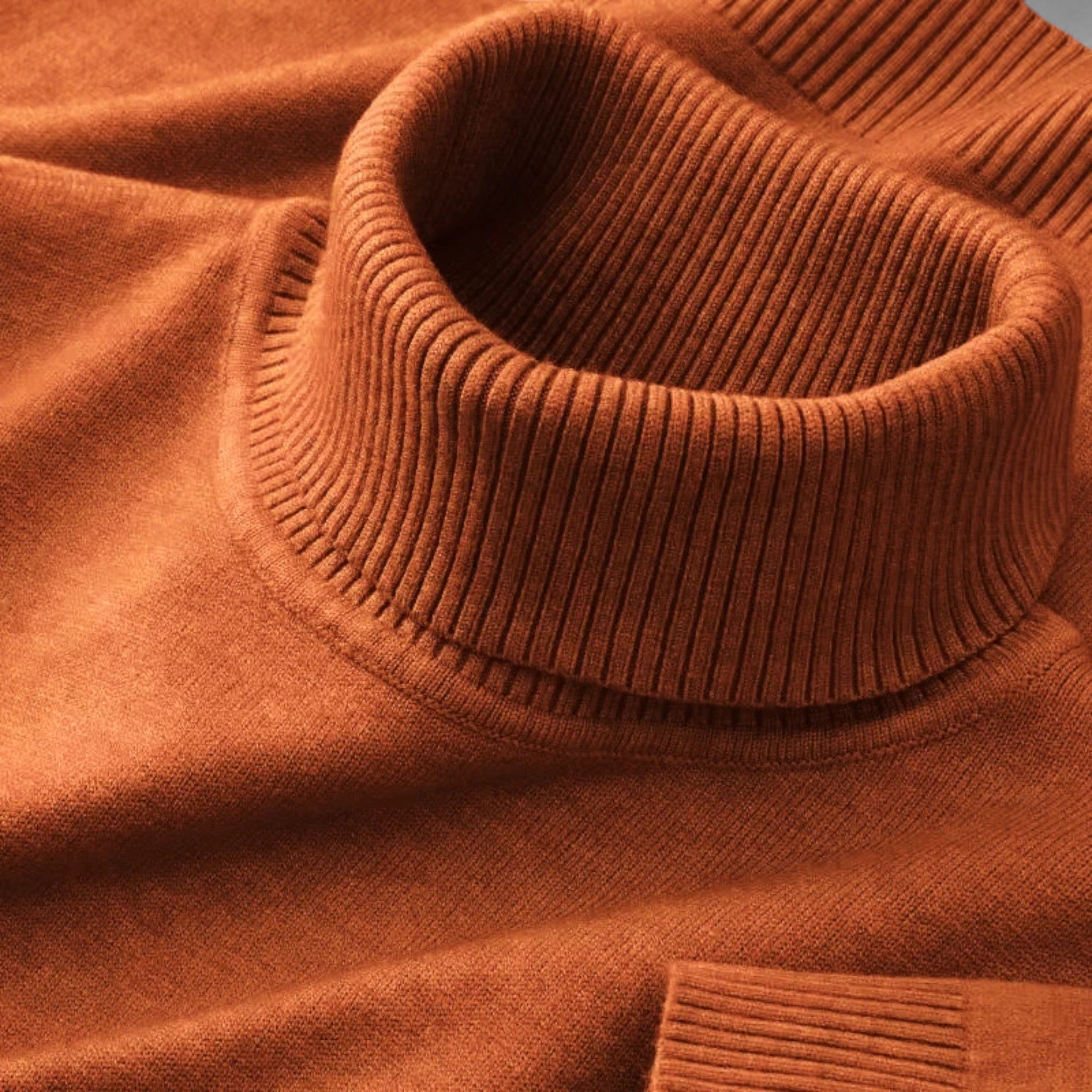 Herren Strickpullover mit Rollkragen aus Wolle
