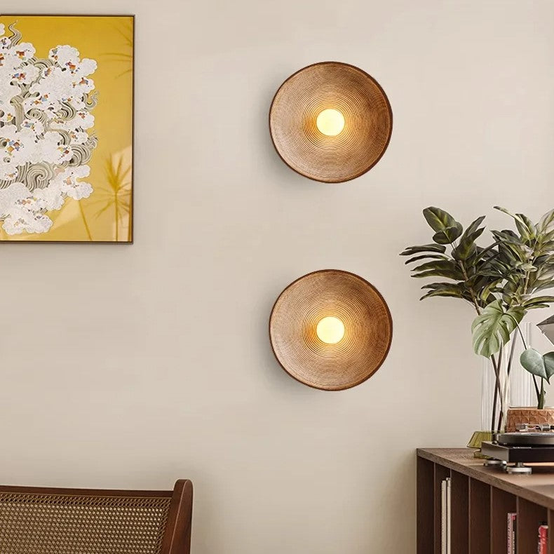 Retro Harz Keramik-Stil runde LED-Wandleuchte 1-flammig