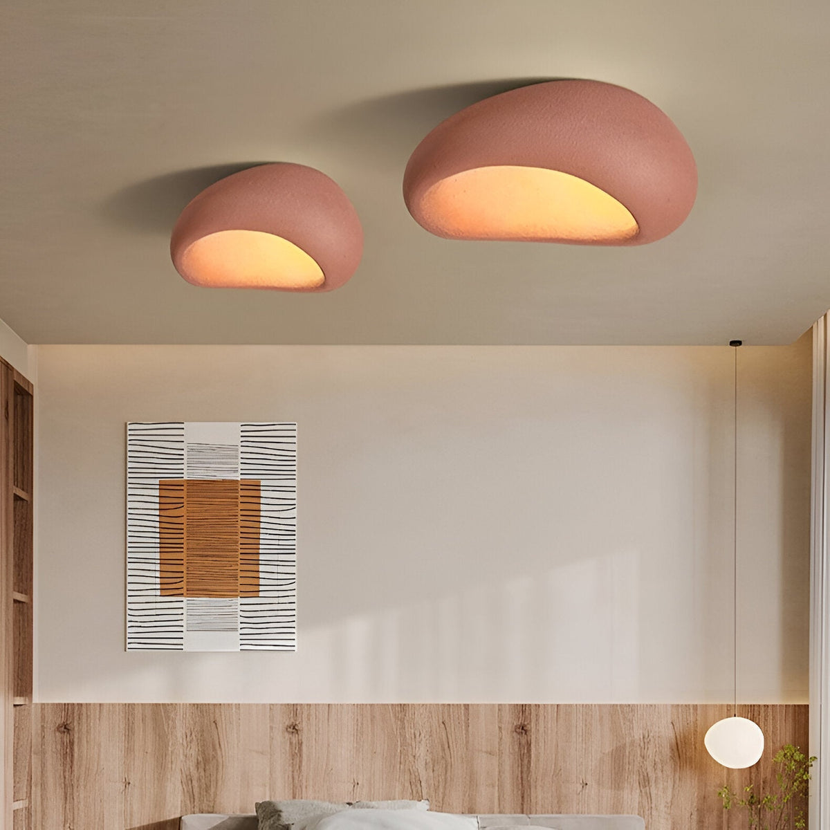 Nordic Wabi-Sabi Minimalist LED Stone Ceiling Light