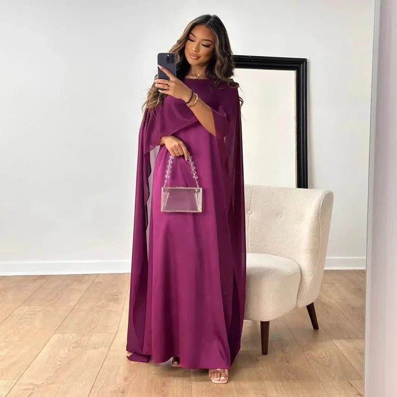 Puili | Women's Refined Cape Maxi Dress for Evening Wear