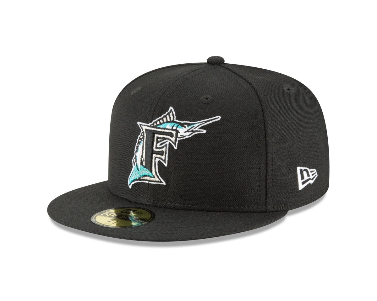 Florida Marlins Cooperstown Kollektion Schwarzer 59FIFTY Fitted Hut