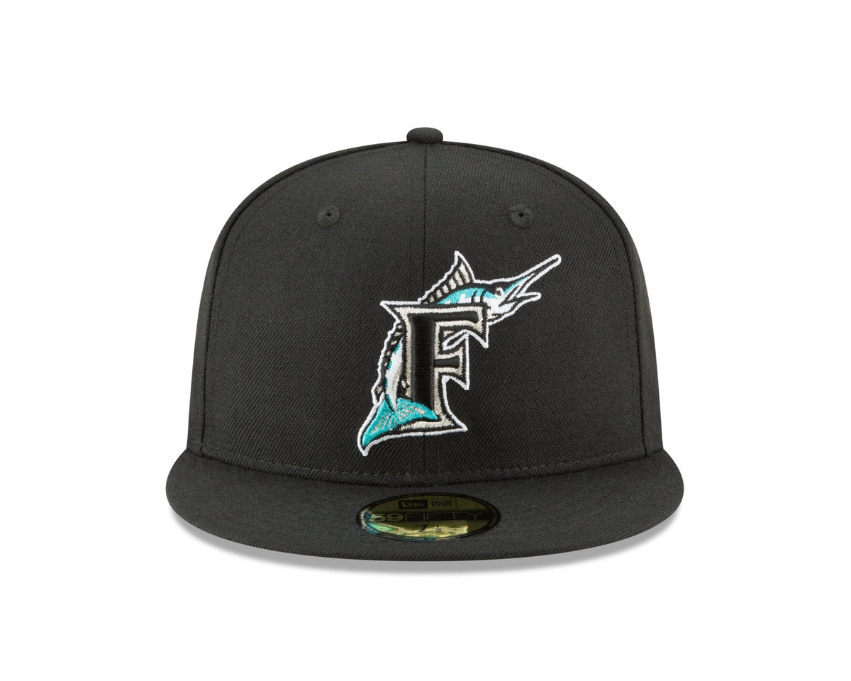 Florida Marlins Cooperstown Kollektion Schwarzer 59FIFTY Fitted Hut