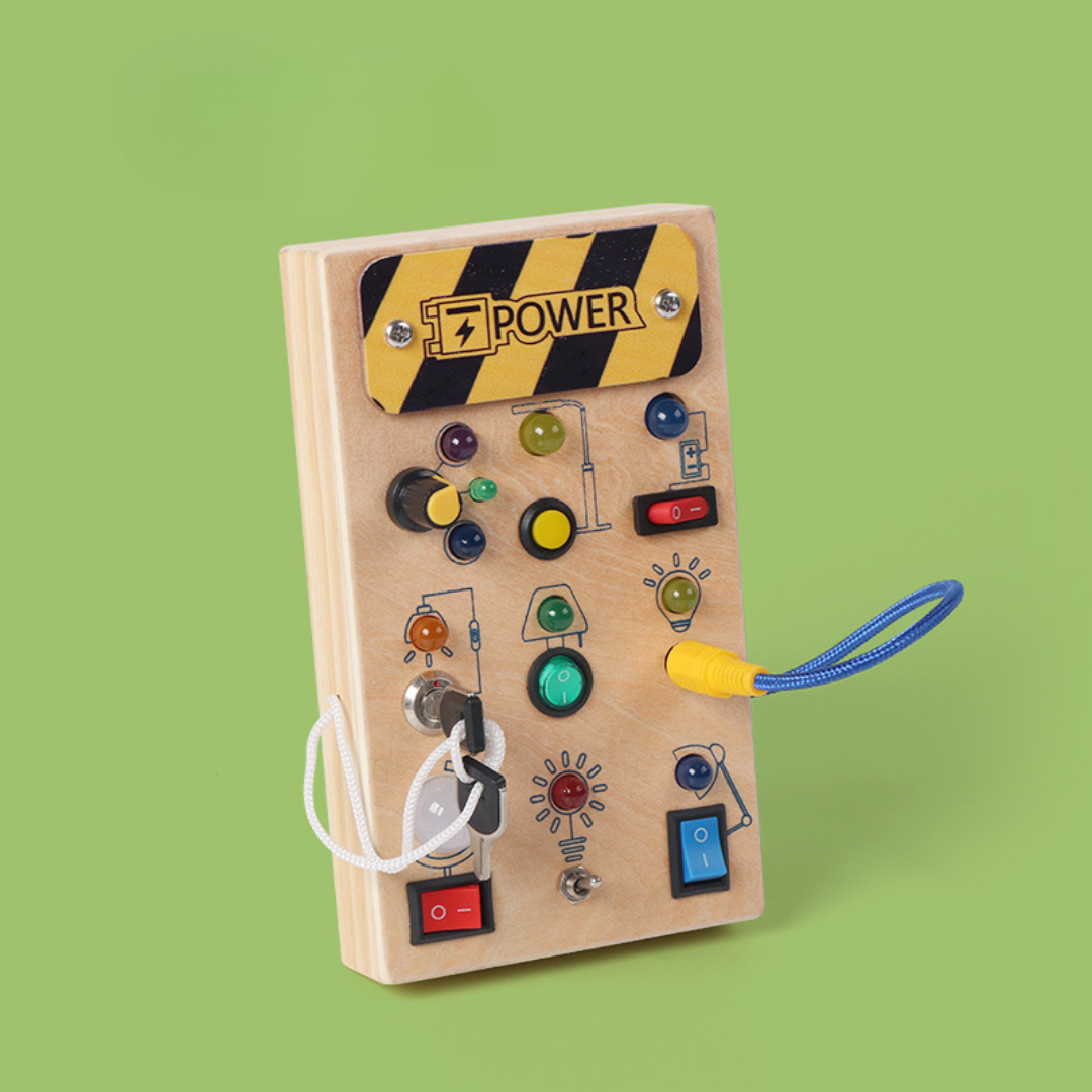 Busy Board Montessori Holz Kleinkind LED Sensorisches Spielzeug