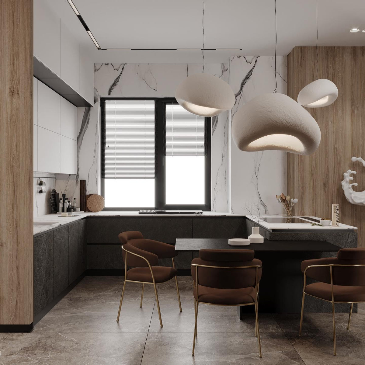 Lampadario moderno minimalista a cupola con LED a 1 luce
