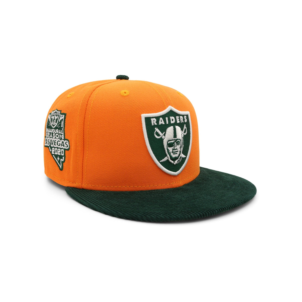 Gorra ajustada Las Vegas Raiders naranja forestal de pana 59FIFTY