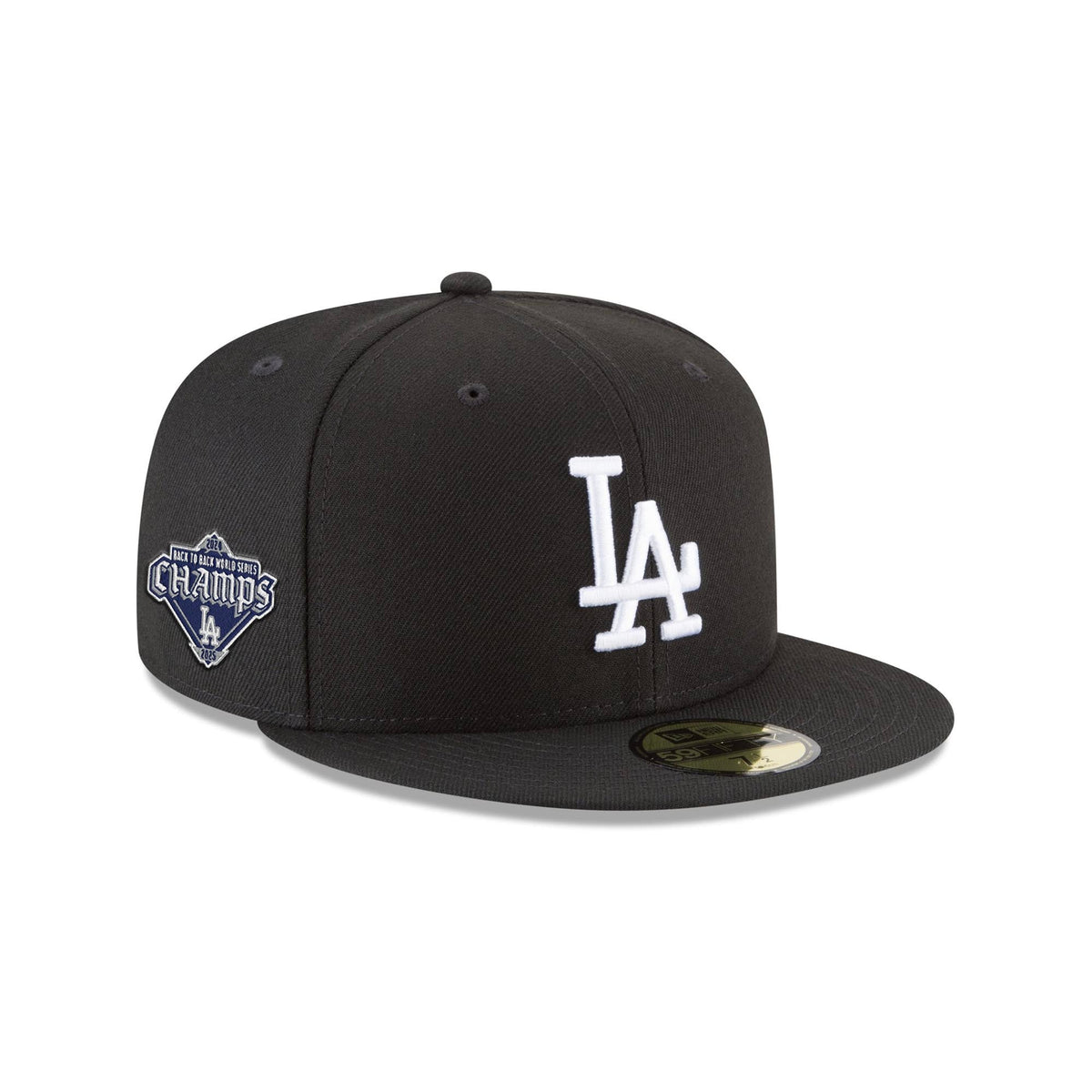 Los Angeles Dodgers Zwart & Wit Achtereenvolgende Kampioenen Patch New Era 59FIFTY