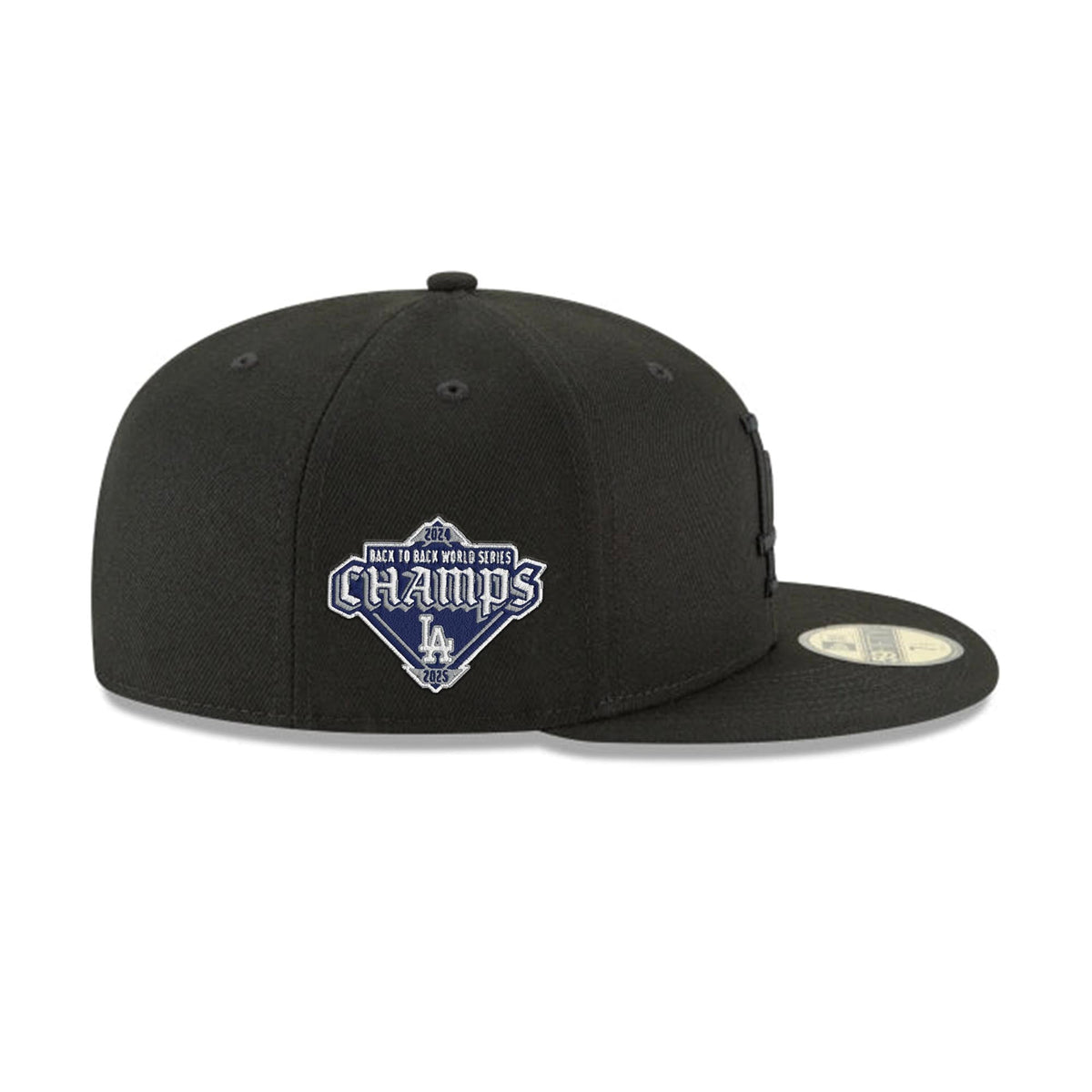 Los Angeles Dodgers Blackout Parche de Campeones Consecutivos New Era 59FIFTY