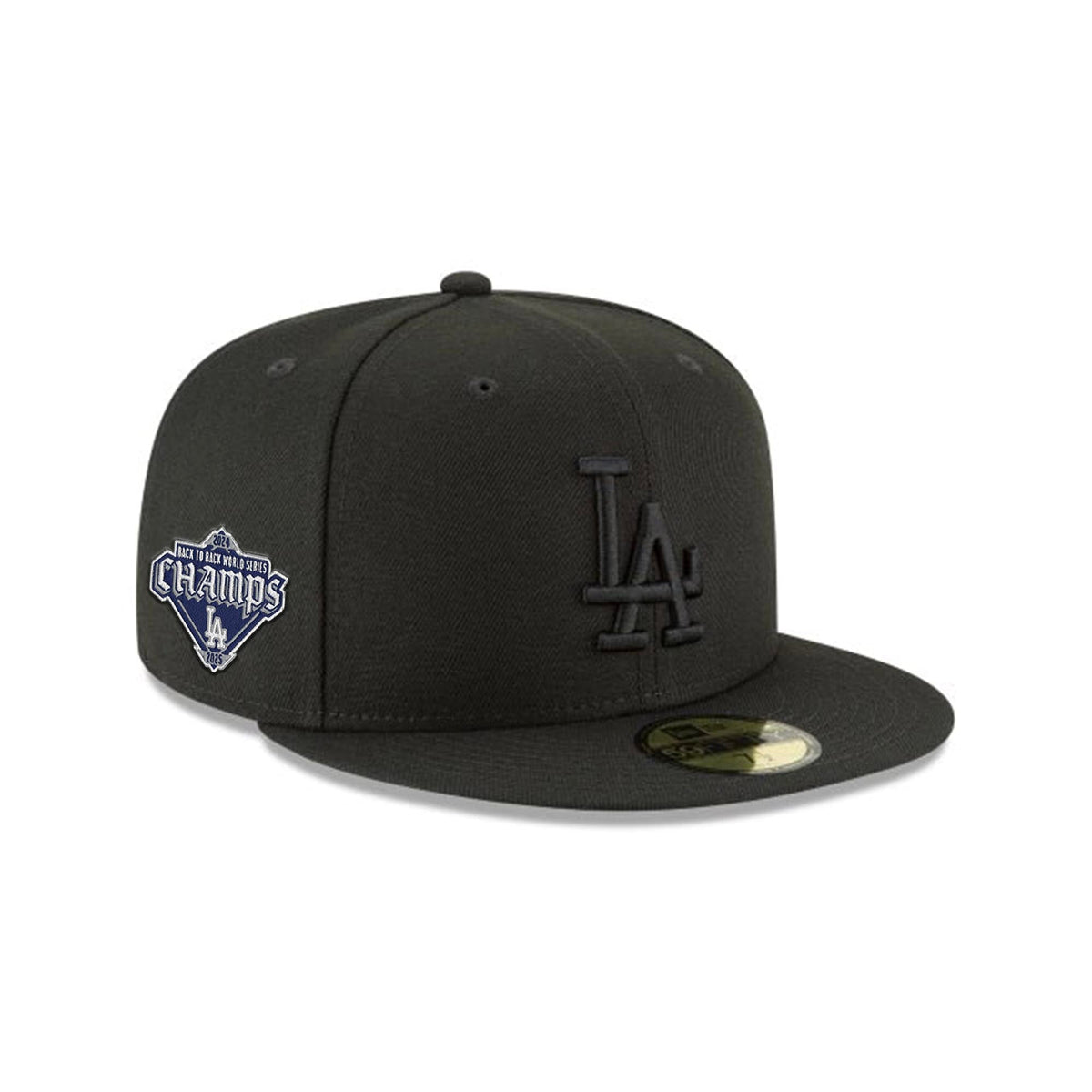 Los Angeles Dodgers Blackout Parche de Campeones Consecutivos New Era 59FIFTY