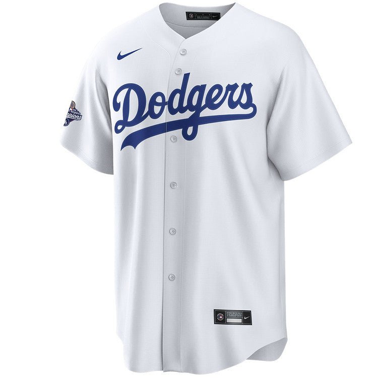 Camiseta réplica Los Angeles Dodgers Shohei Ohtani campeones Serie Mundial 2025 blanca Nike®