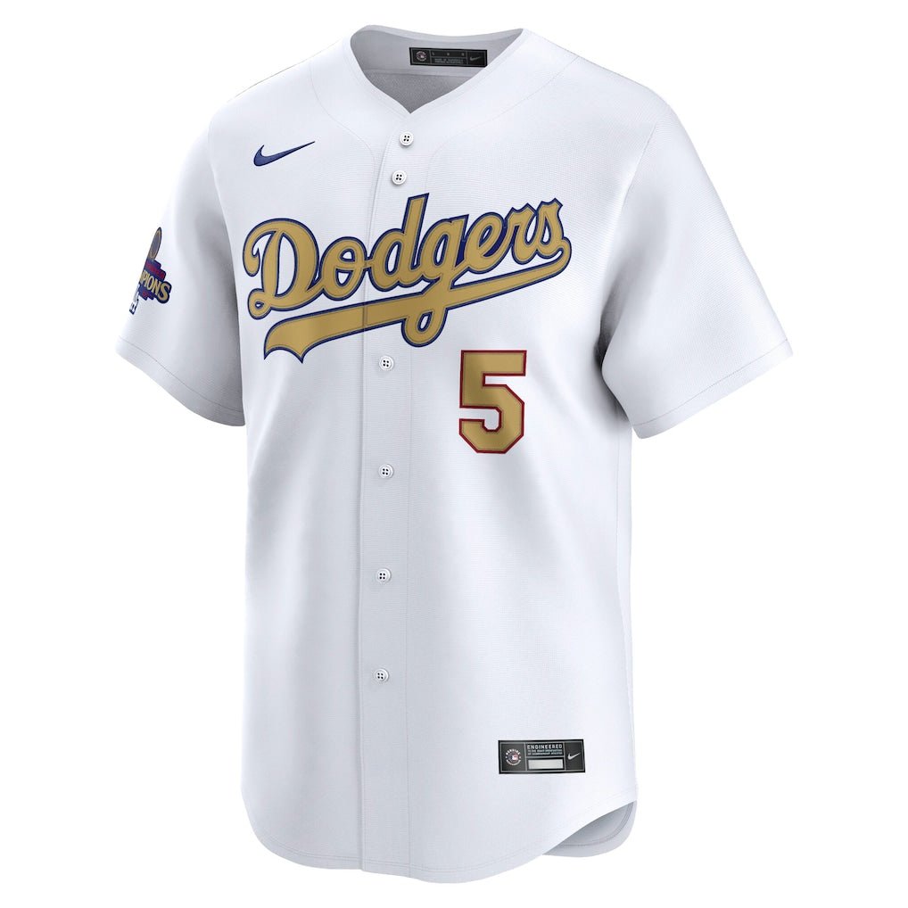 Camiseta limitada Nike® para jóvenes Los Angeles Dodgers Freddie Freeman Campeones Serie Mundial 2024