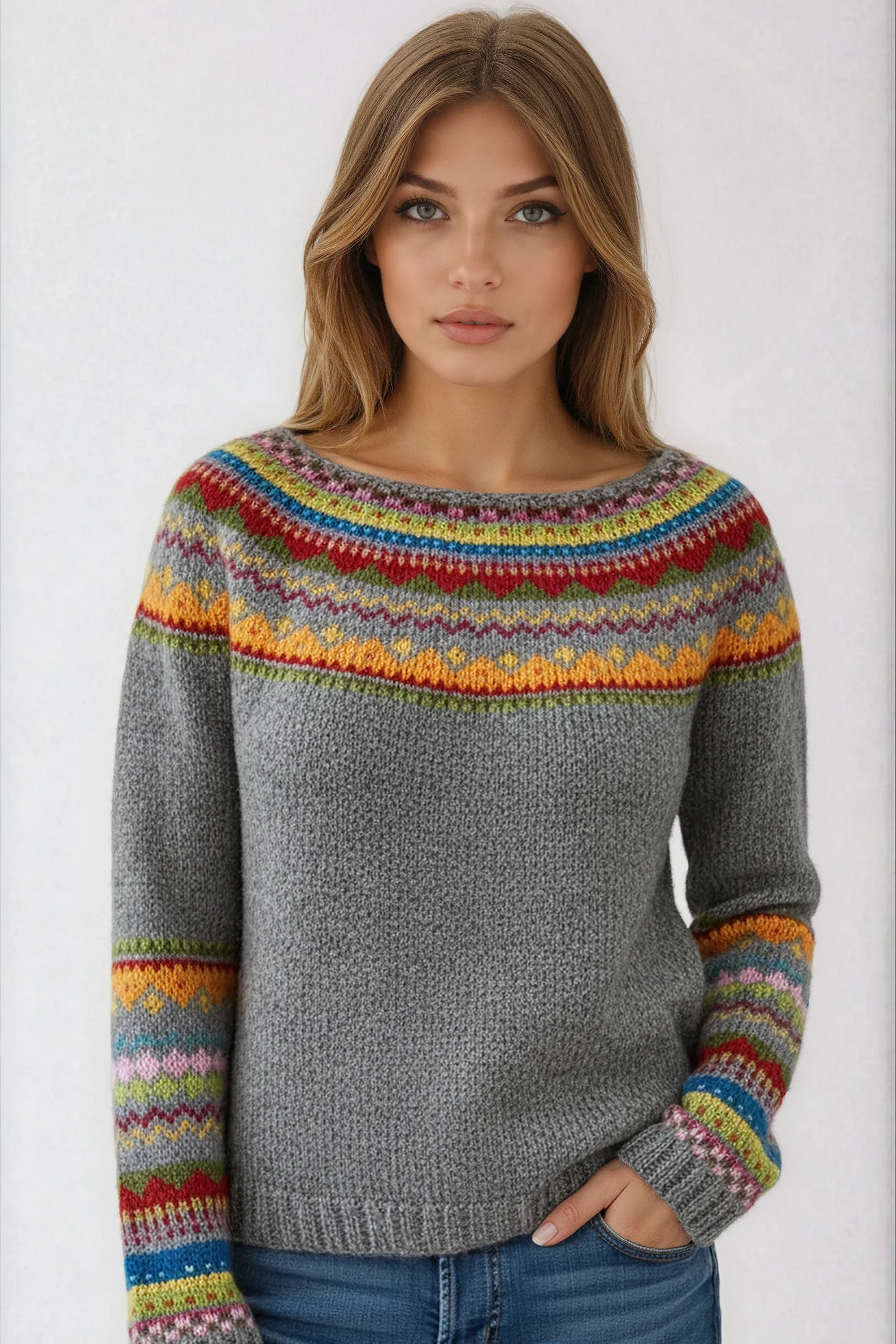 FAIR ISLE PATTERN JUMPER | COLOURFUL WINTER KNITWEAR