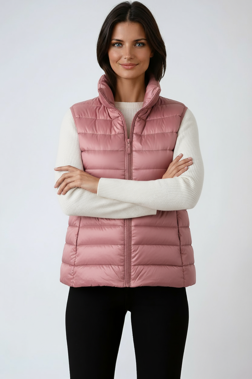 CHALECO ACOLCHADO – CUELLO ALTO SIN MANGAS
