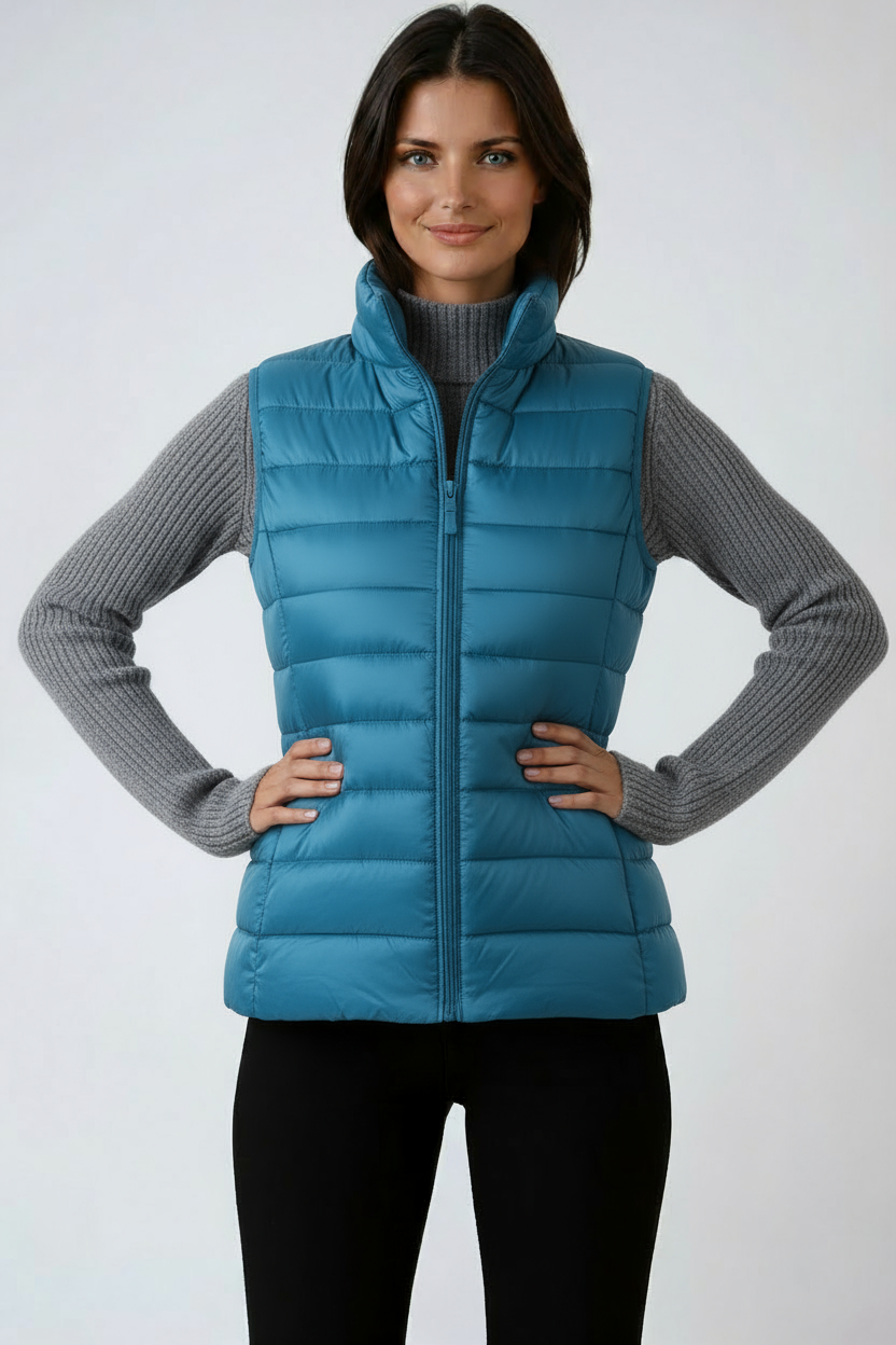 CHALECO ACOLCHADO – CUELLO ALTO SIN MANGAS