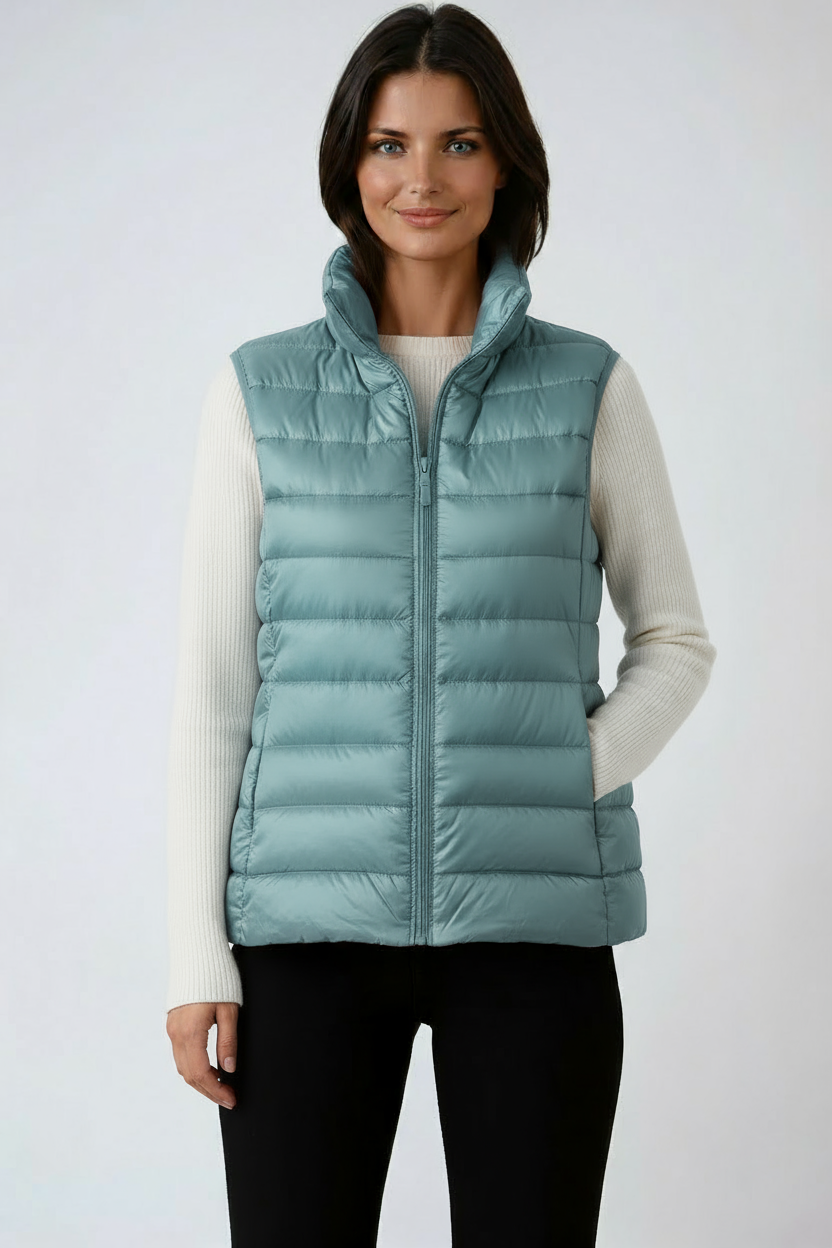 CHALECO ACOLCHADO – CUELLO ALTO SIN MANGAS