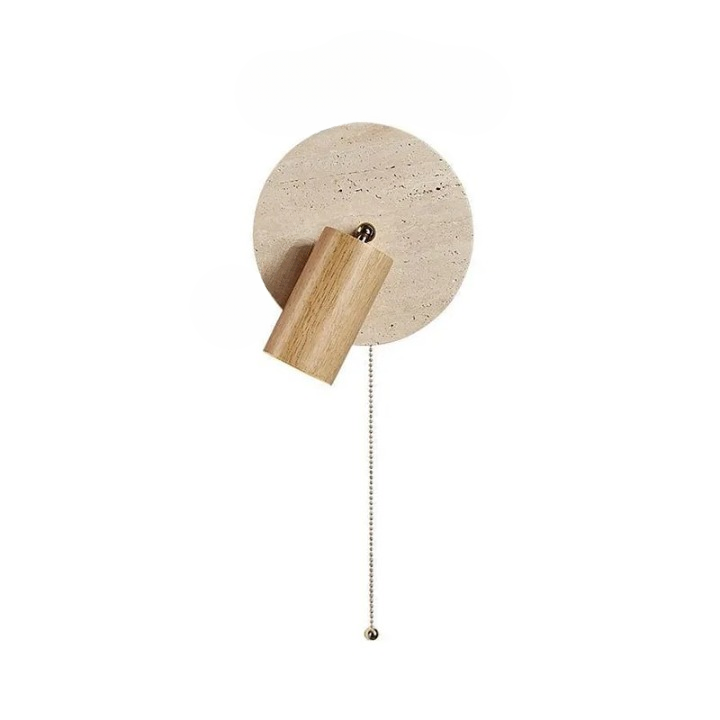 Applique da parete rotante in legno di travertino moderno LED 1 luce