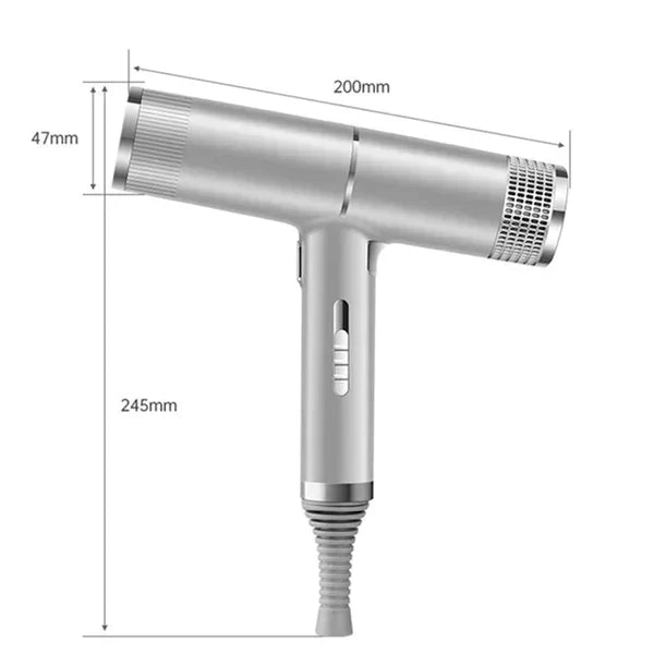 Secador de pelo iónico profesional – Secador de 110,000 RPM con aniones de alta velocidad, difusor y boquillas