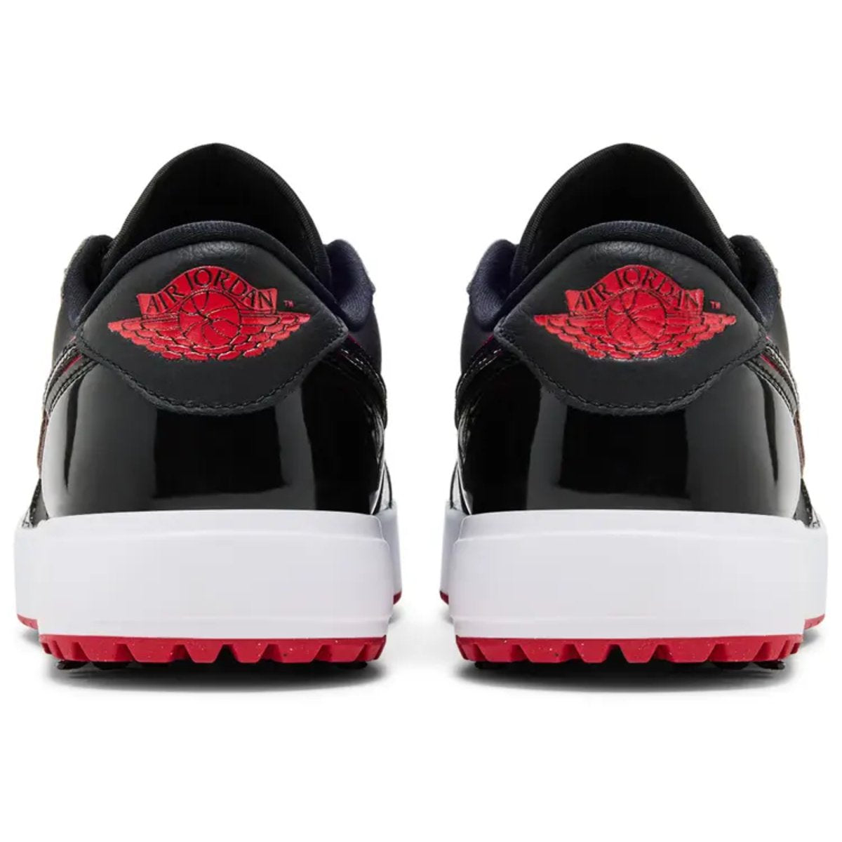 Jordan 1 Low Golf Spiked Bred Schwarz Patent