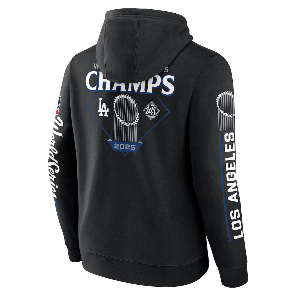 Sudadera con capucha Los Angeles Dodgers Campeones Serie Mundial 2025 Negra