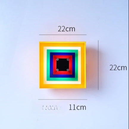 Memphis Bauhaus quadratischer Wandleuchter LED 1-Flammig