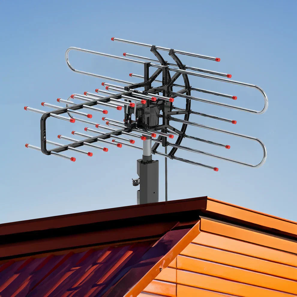 Outdoor-Fernsehantenne mit großer Reichweite über 500 Meilen mit UHF/VHF/FM-Radio