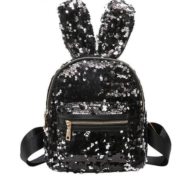 Bolso de hombro con orejas de conejo brillantes y adorables