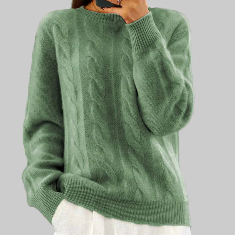 Dame Varm Strikket Sweater – Hyggeligt Lag