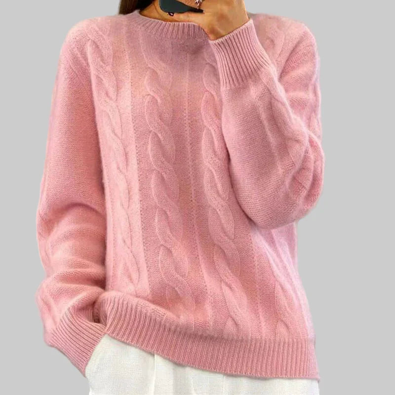 Dame Varm Strikket Sweater – Hyggeligt Lag