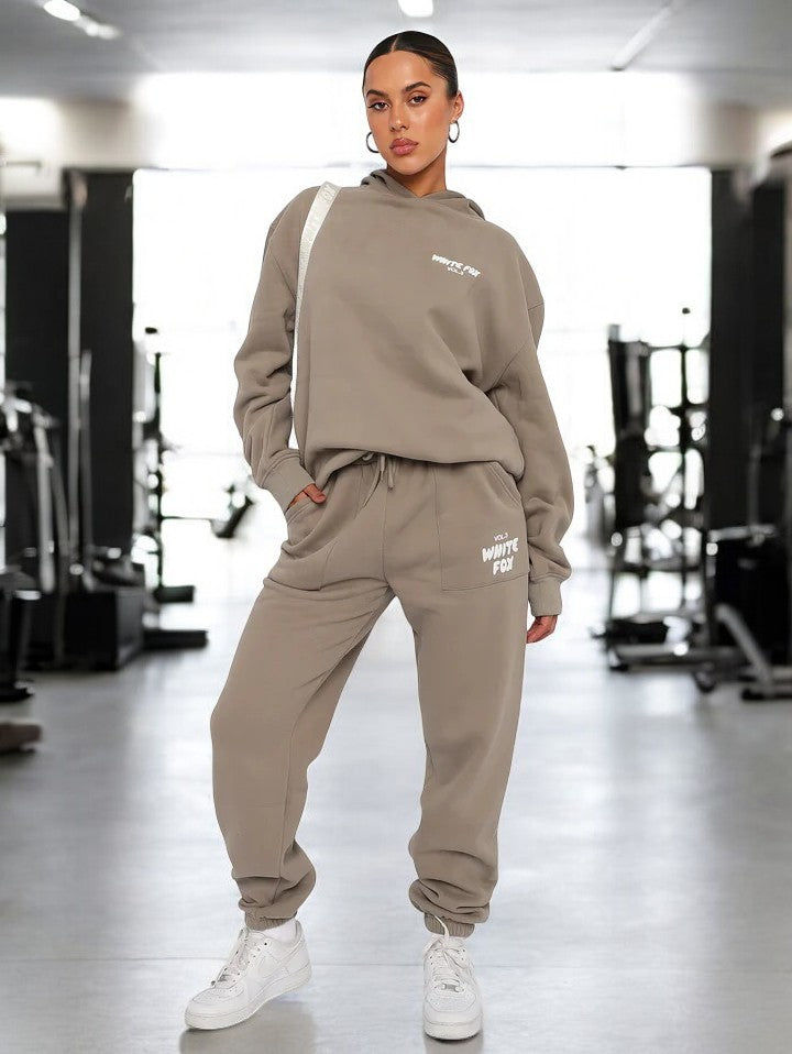 Conjunto de Ropa Cómoda para Mujer | Sudadera y Pantalones Joggers de Mezcla de Algodón Rosa