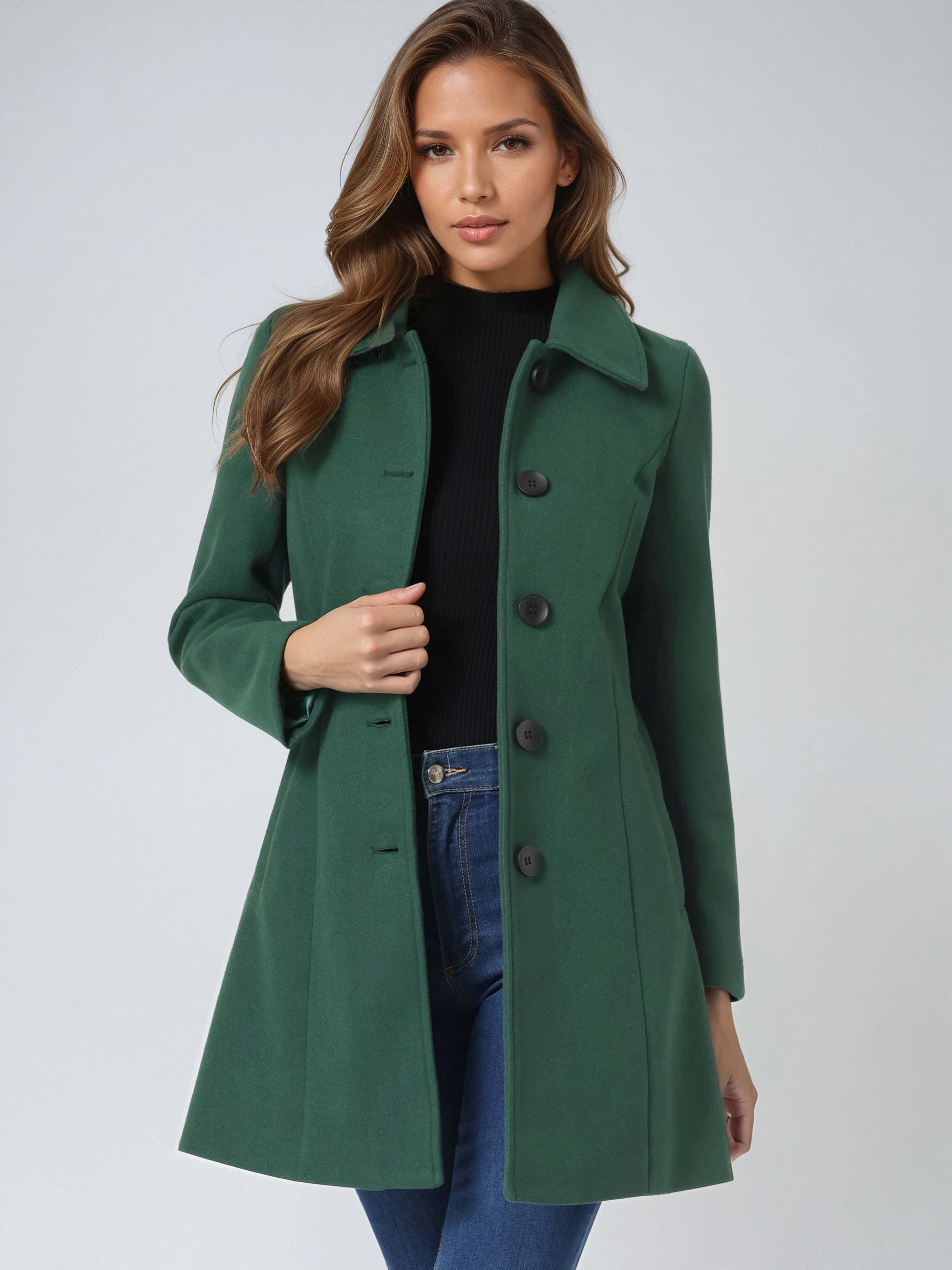 ENKELTKNAPPET VINTER TRENCHCOAT