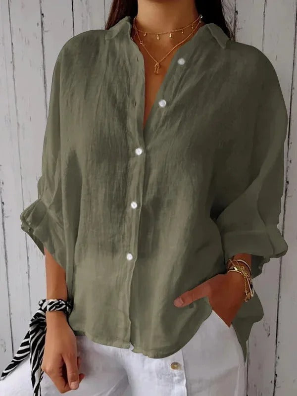 Daniela | Camisa casual de algodón y lino