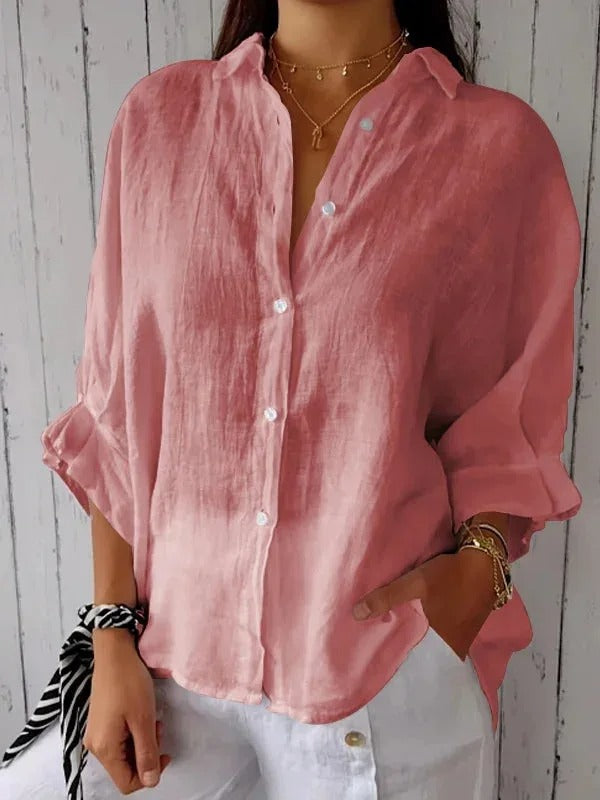 Daniela | Camisa casual de algodón y lino