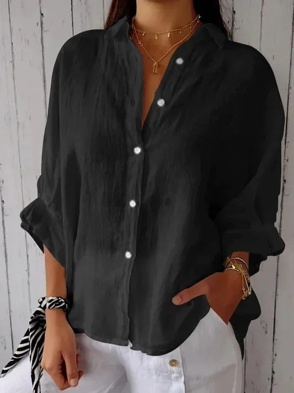 Daniela | Camisa casual de algodón y lino