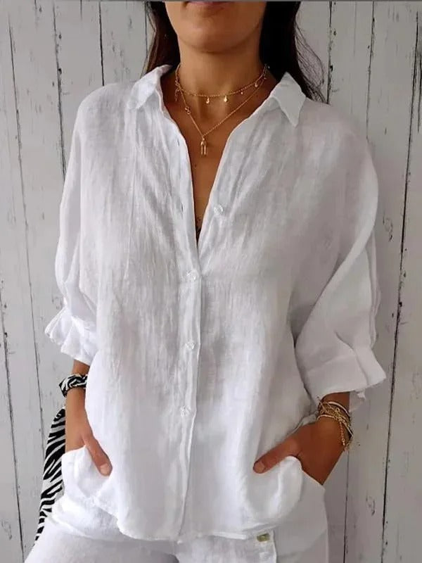 Daniela | Camisa casual de algodón y lino