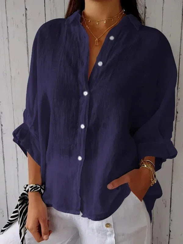 Daniela | Camisa casual de algodón y lino