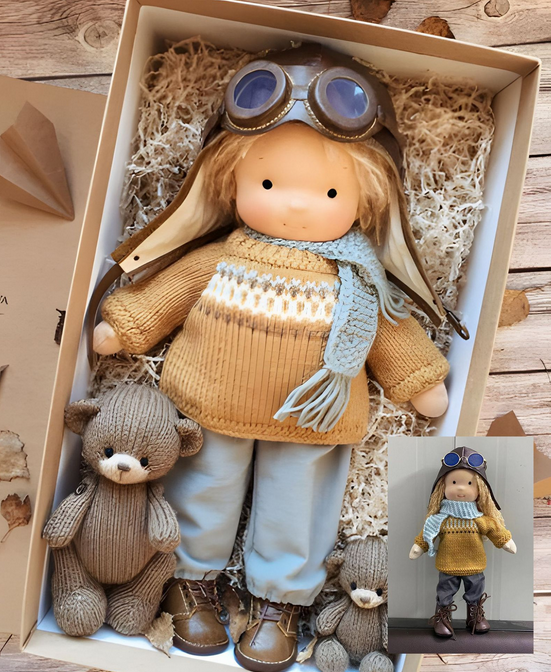 Puili | Handgemachte Waldorf-Puppe | Weiches, organisches Spielzeug für emotionale Entwicklung