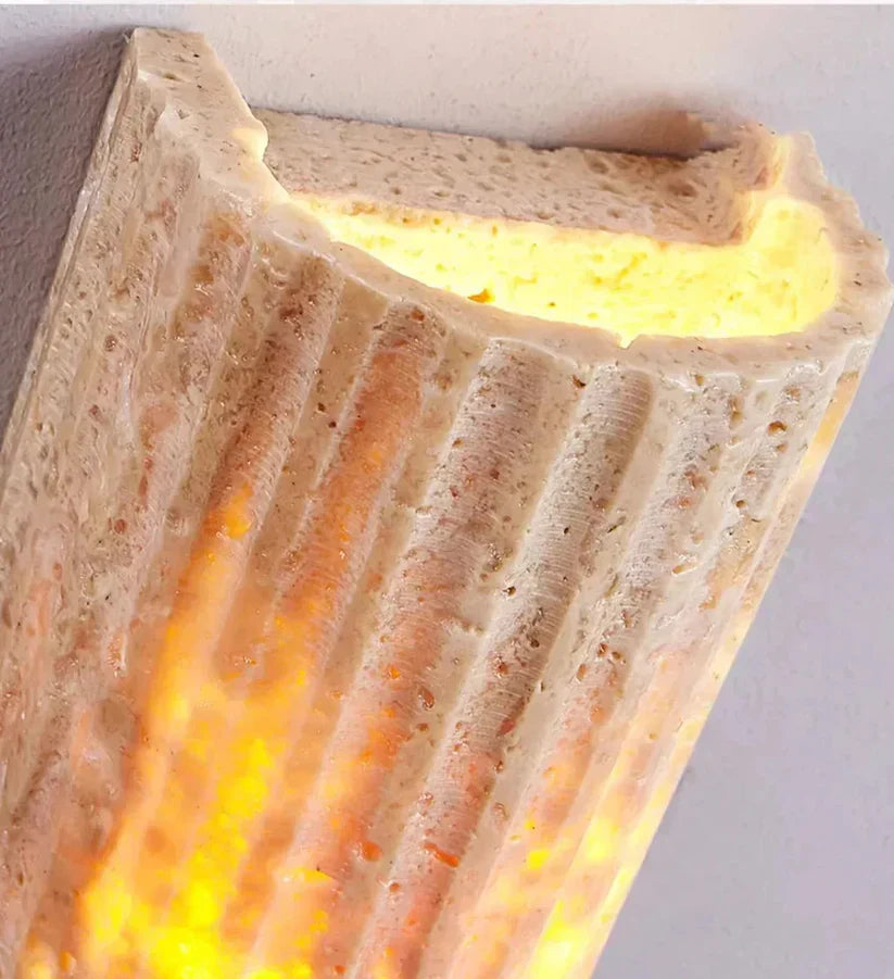 Lampada da Parete in Pietra Naturale con Illuminazione LED Interna
