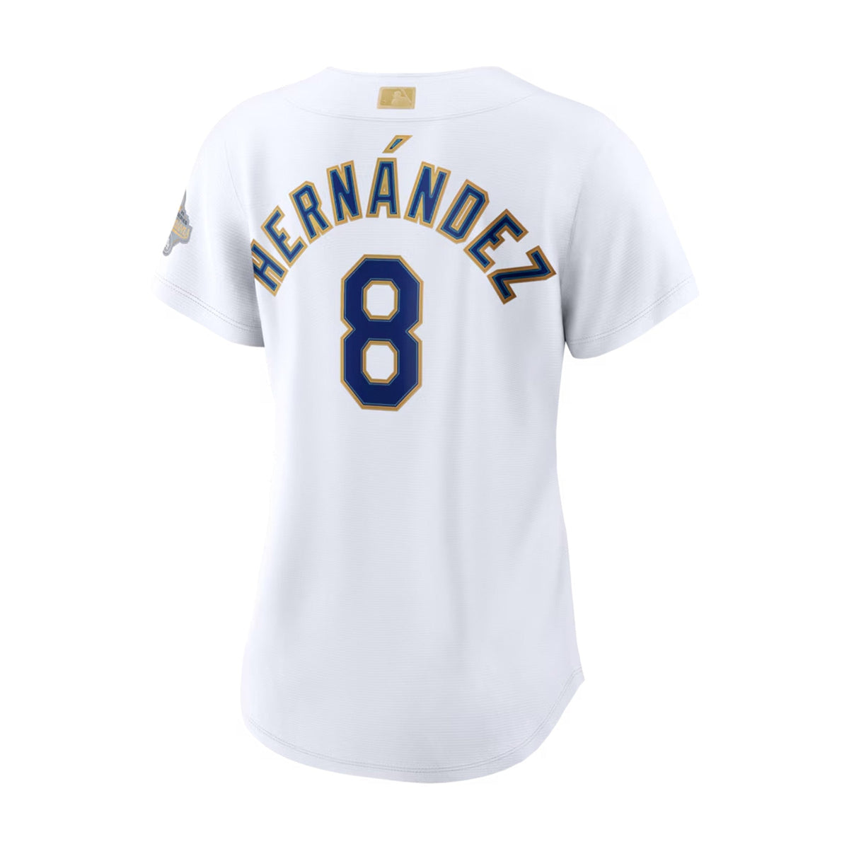 Camiseta de estadio blanca para mujer Los Angeles Dodgers Enrique Hernández Colección Oro 2026