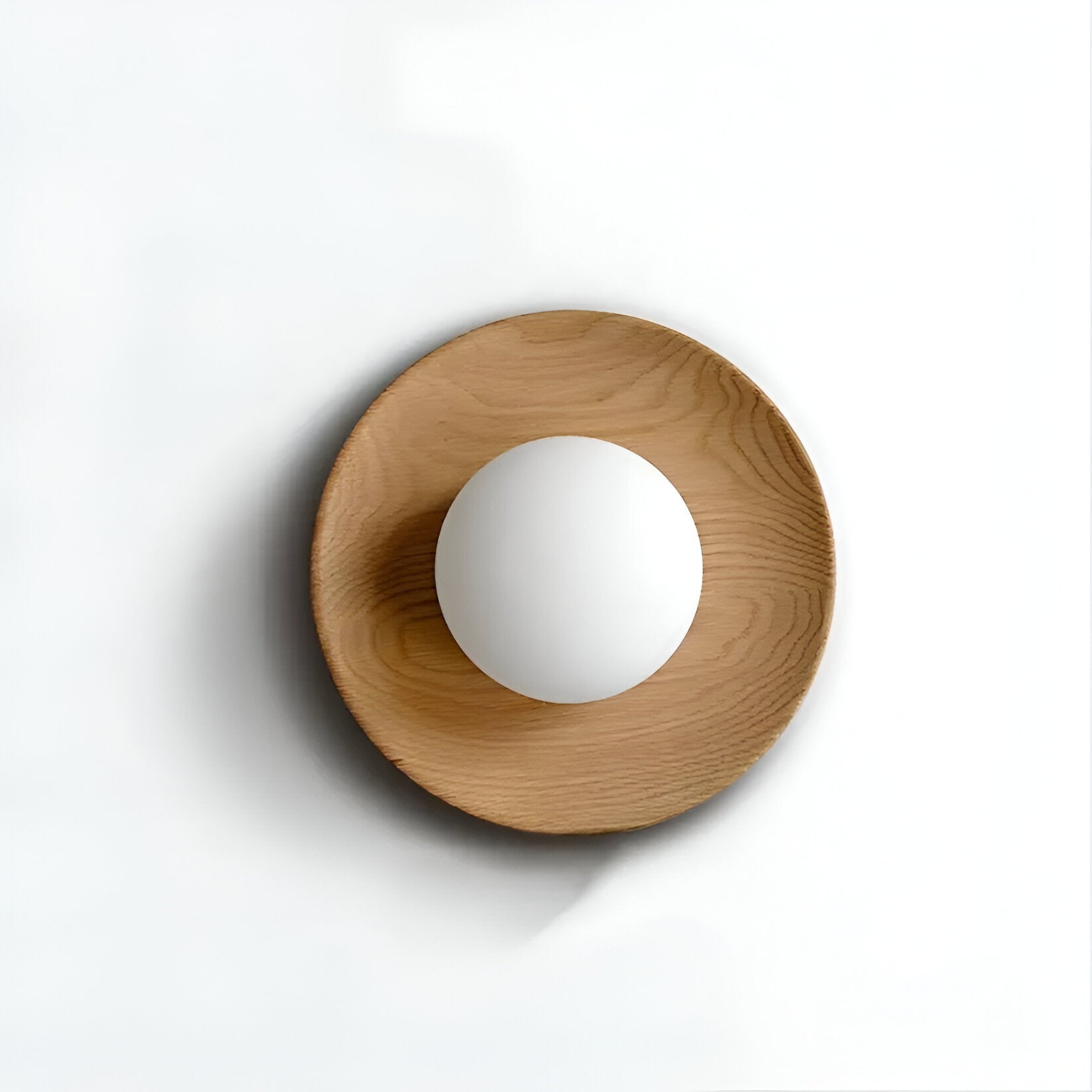 Applique da parete a globo in legno nordico LED 1 luce