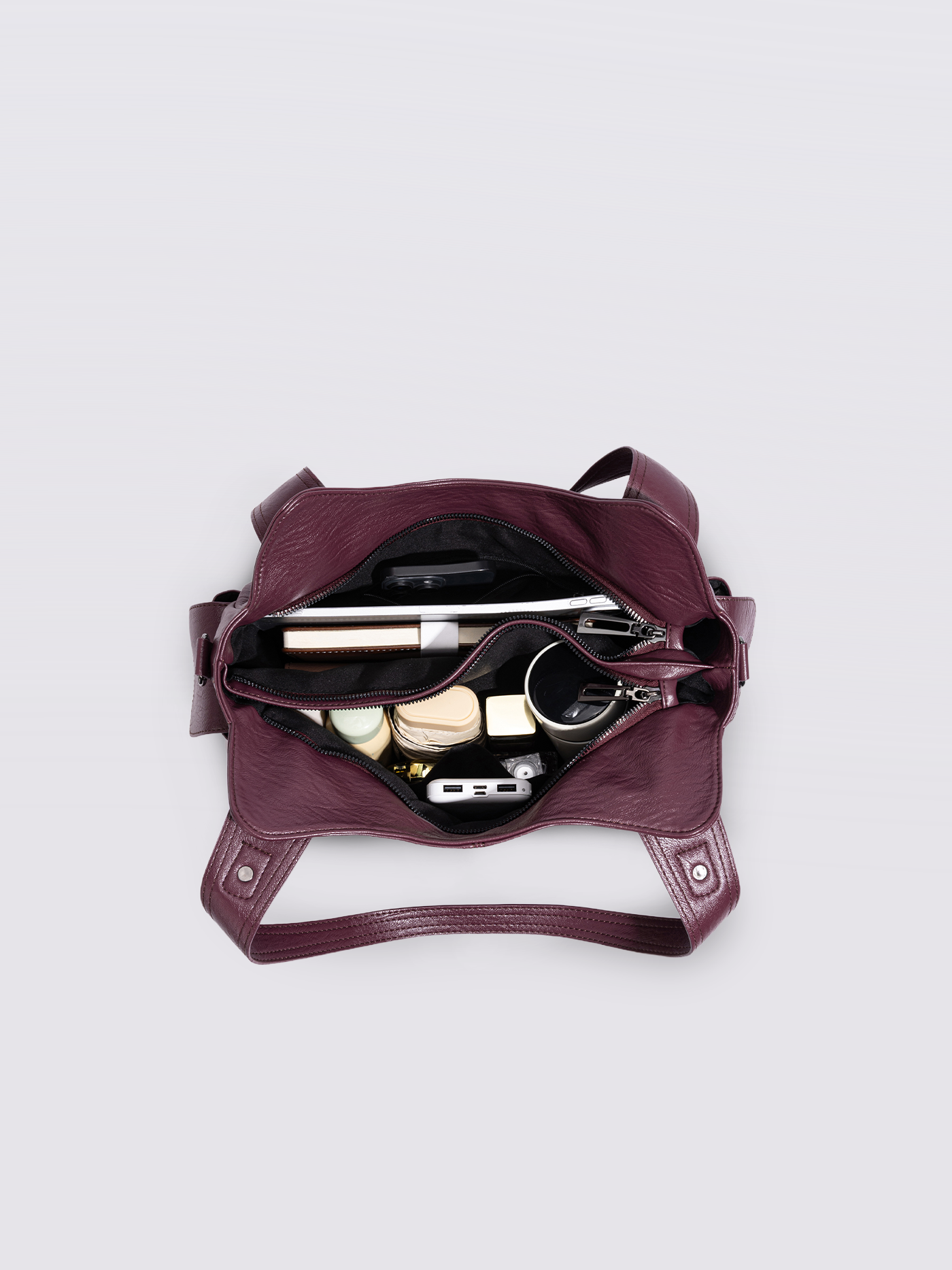 ELEGANCIA DIARIA | BOLSO TOTE DE CUERO NEGRO
