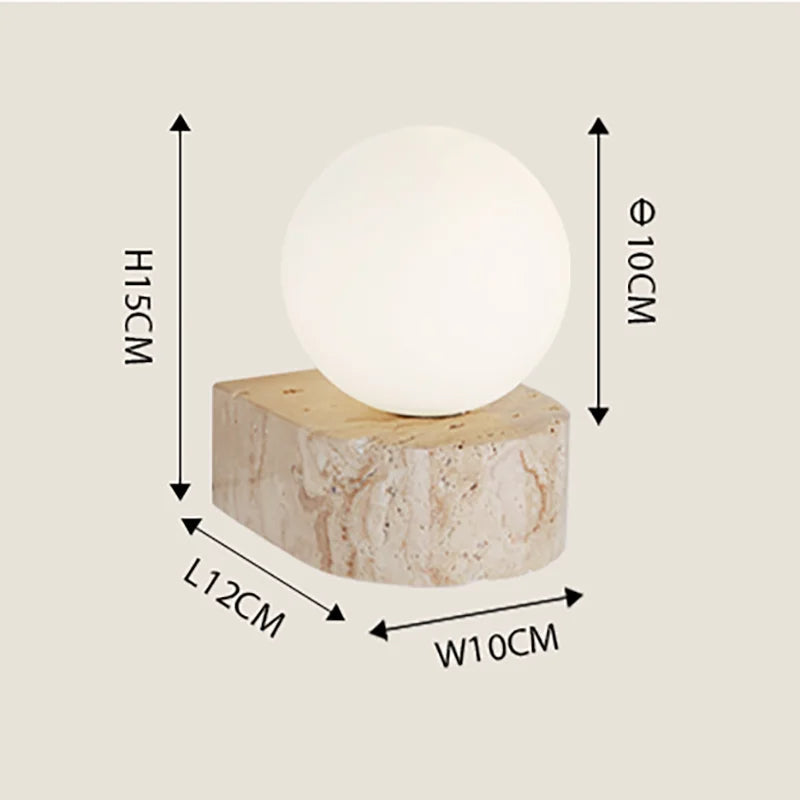 Moderner Travertin Kugel Wandleuchter LED 1-Flammig