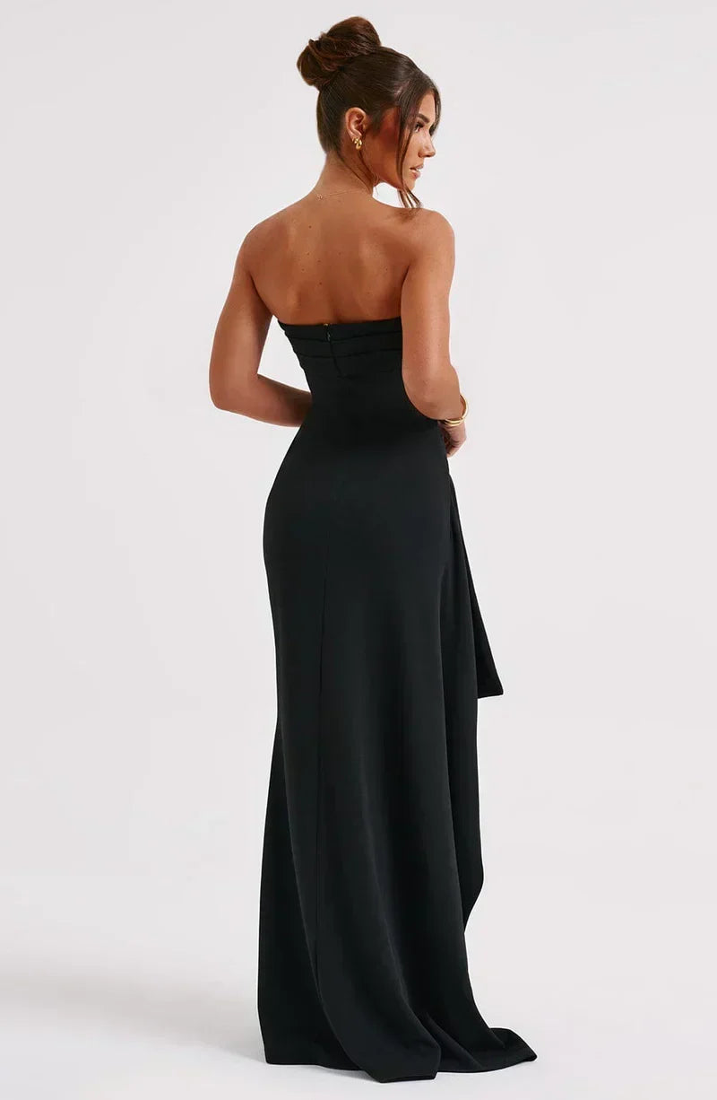 Puili | Vestido maxi torcido sin hombros