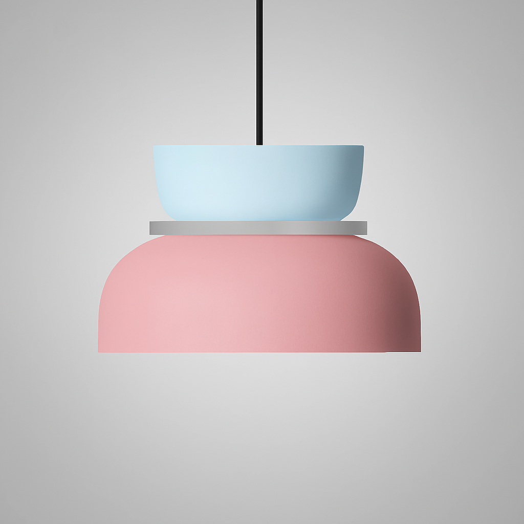 Lámpara colgante LED con cúpula bicolor de aleación de zinc nórdica de 1 luz